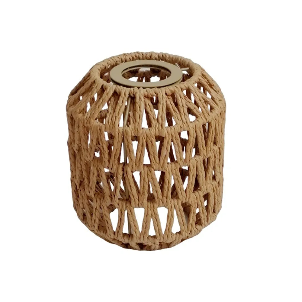 Vintage Pendant Lamp Shade Handwoven Home Decor Light Cover Bohemian Style Ceiling Lamp Woven Lampshade