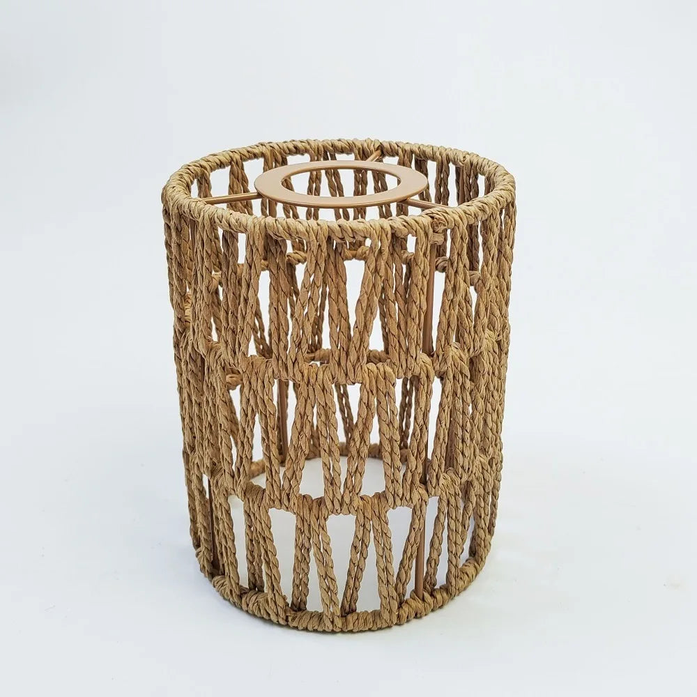 Vintage Pendant Lamp Shade Handwoven Home Decor Light Cover Bohemian Style Ceiling Lamp Woven Lampshade