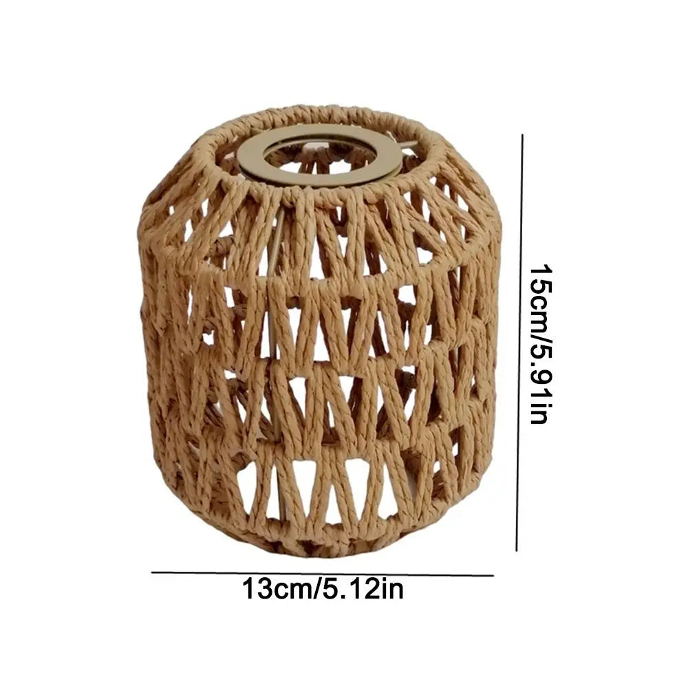 Vintage Pendant Lamp Shade Handwoven Home Decor Light Cover Bohemian Style Ceiling Lamp Woven Lampshade